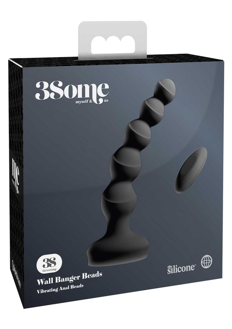 3Some Wall Banger Silicone Rechargeable Remote Control Anal Beads - Black