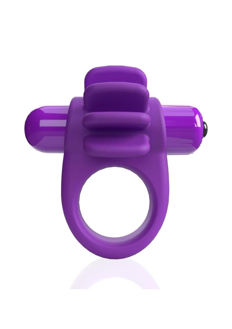 4b Skooch Vibrating Cock Ring with Clitoral Stimulator - Grape/Purple