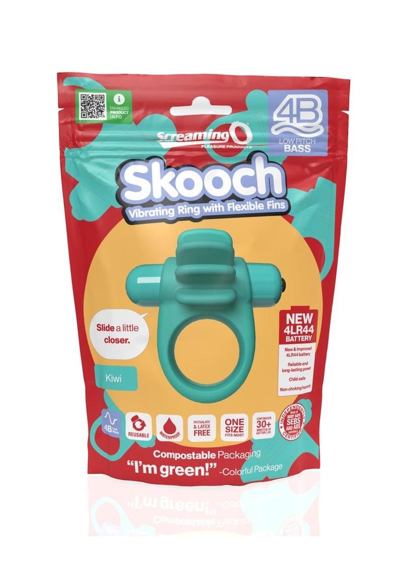 4b Skooch Vibrating Cock Ring with Clitoral Stimulator - Green/Kiwi