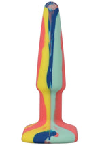 A-Play Groovy Silicone Anal Plug - Orange/Teal - 4in