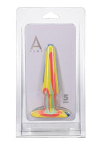 A-Play Groovy Silicone Anal Plug - Orange/Teal - 5in