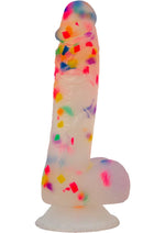 Addiction Party Marty Silicone Dildo with Balls - Multicolor - 7.5in