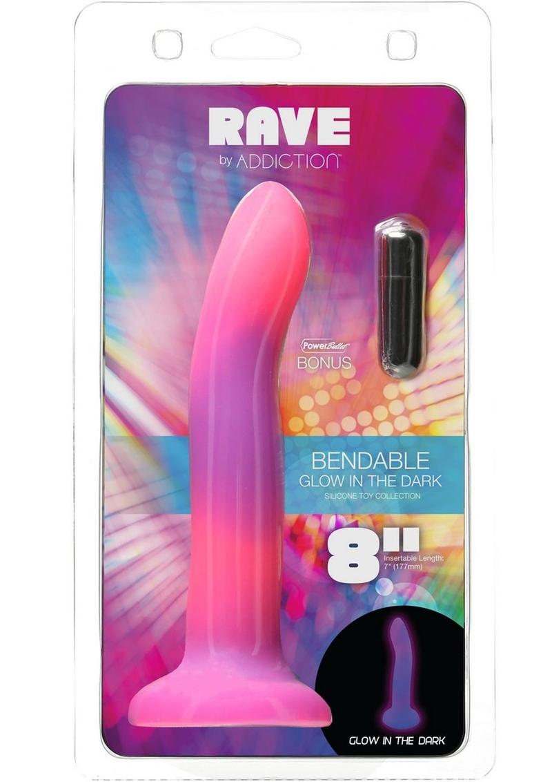 Addiction Rave Silicone Glow In The Dark Dildo