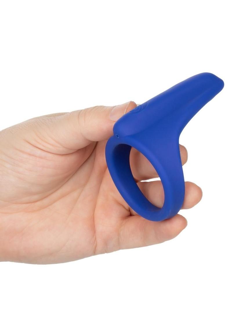 Admiral Liquid Rechargeable Silicone Vibrating Perineum Massager and Cock Ring - Blue