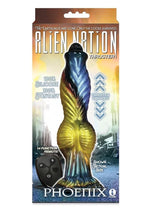 Alien Nation Phoenix Silicone Thrusting Dildo - Black/Green/Yellow