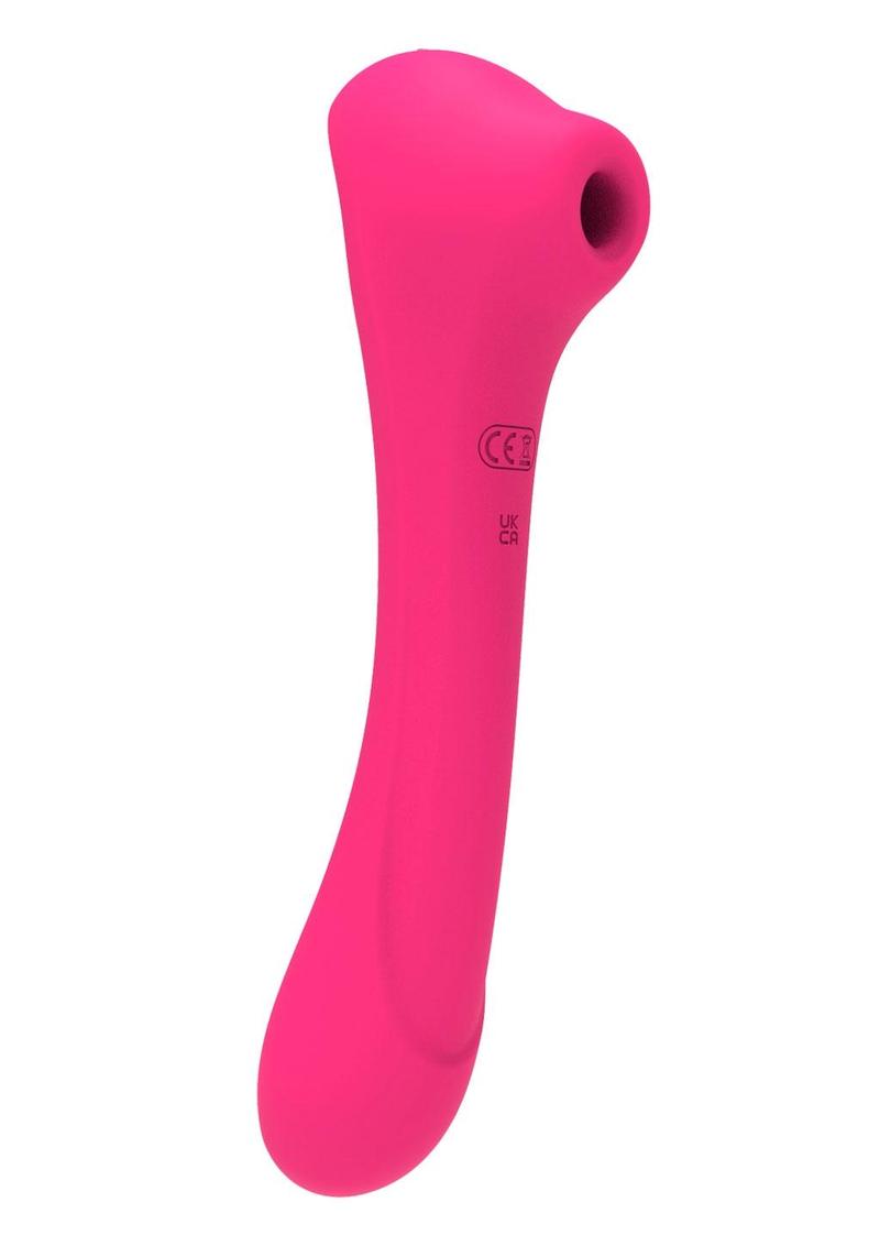 Alive Quiver Rechargeable Silicone Dual End Vibrator and Clitoral Stimulator - Magenta/Purple