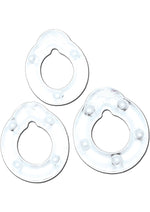 All American Triple Rings Silicone Cock Ring - Clear