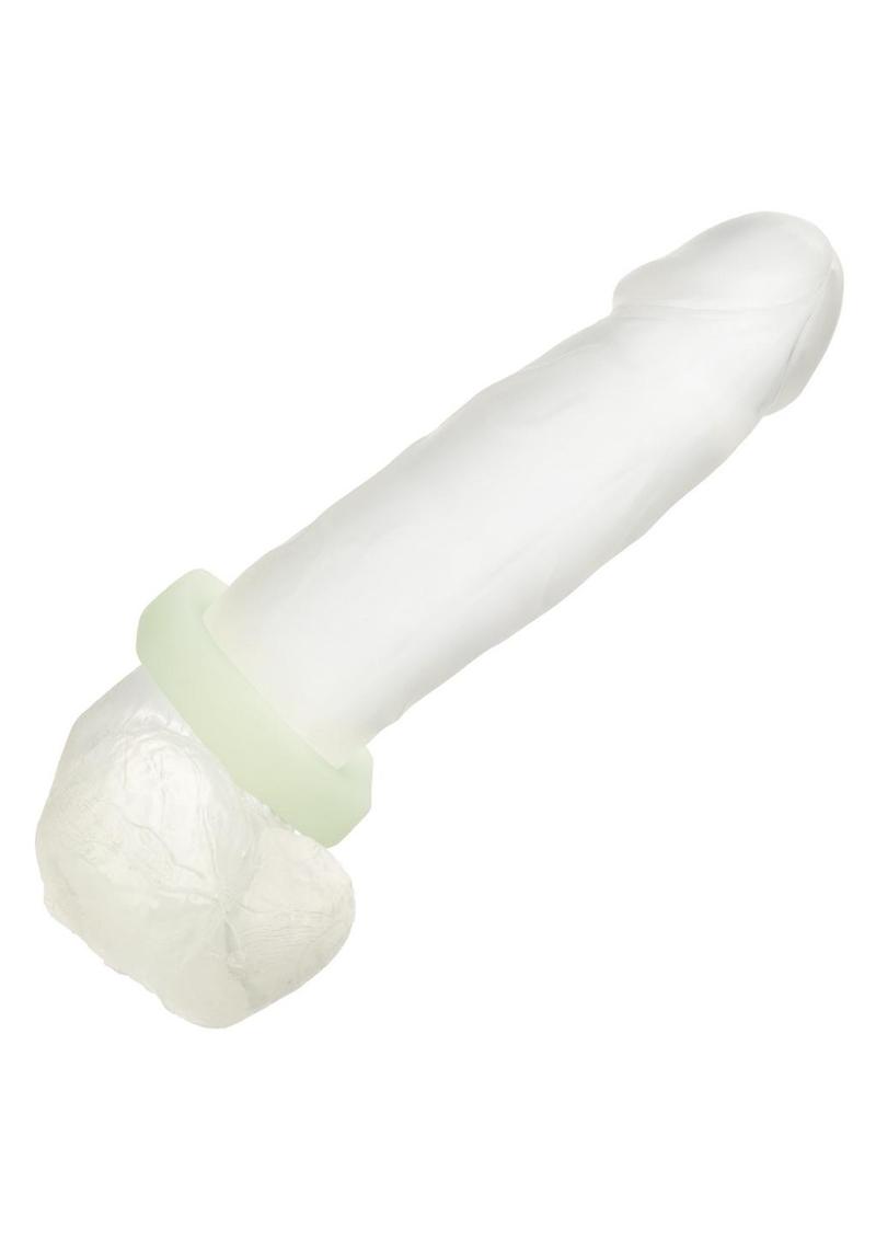 Alpha Glow In The Dark Liquid Silicone Prolong Sexagon Ring - White