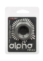 Alpha Liquid Silicone Prolong Presmatic Cock Ring - Gray/Grey