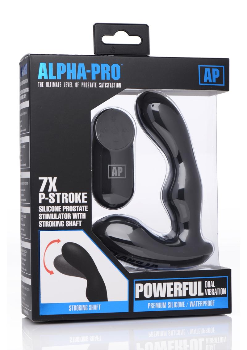 Alpha-Pro P-Stroke Silicone Prostate Stimulator with Stroking Shaft