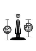 Anal Adventures Basic Anal Plug - Black - Small