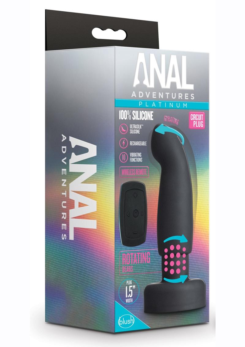 Anal Adventures Platinum Circuit Butt Plug with Remote Control