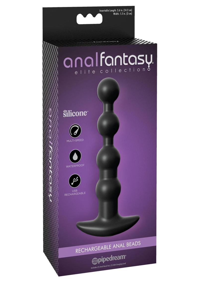 Anal Fantasy Elite Silicone Rechargeable Anal Beads Waterproof