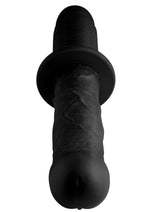 Ass Thumpers The Large Realistic Rechargeable Silicone Vibrator with Handle - Black