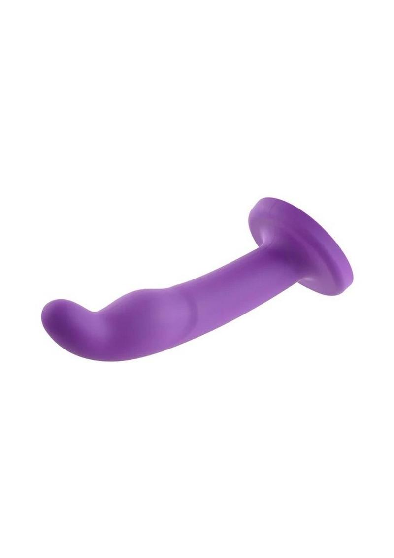 Astil Silicone Curved Dildo with Suction Cup - Purple - 8in