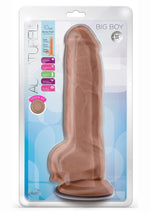 Au Naturel Big Boy Dildo with Balls - Caramel - 10in