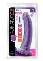 Au Naturel Bold Jack Dildo with Suction Cup - Purple - 7in