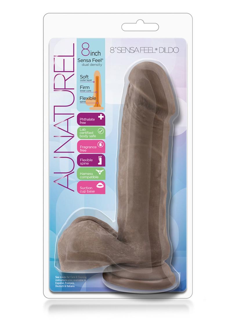 Au Naturel Sensa Feel Dildo - Chocolate - 8in