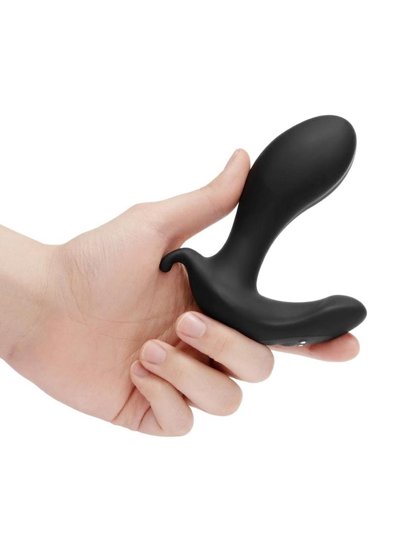 B-Vibe Expanding Plug Rechargeable Silicone with Remote Anal Plug - Black