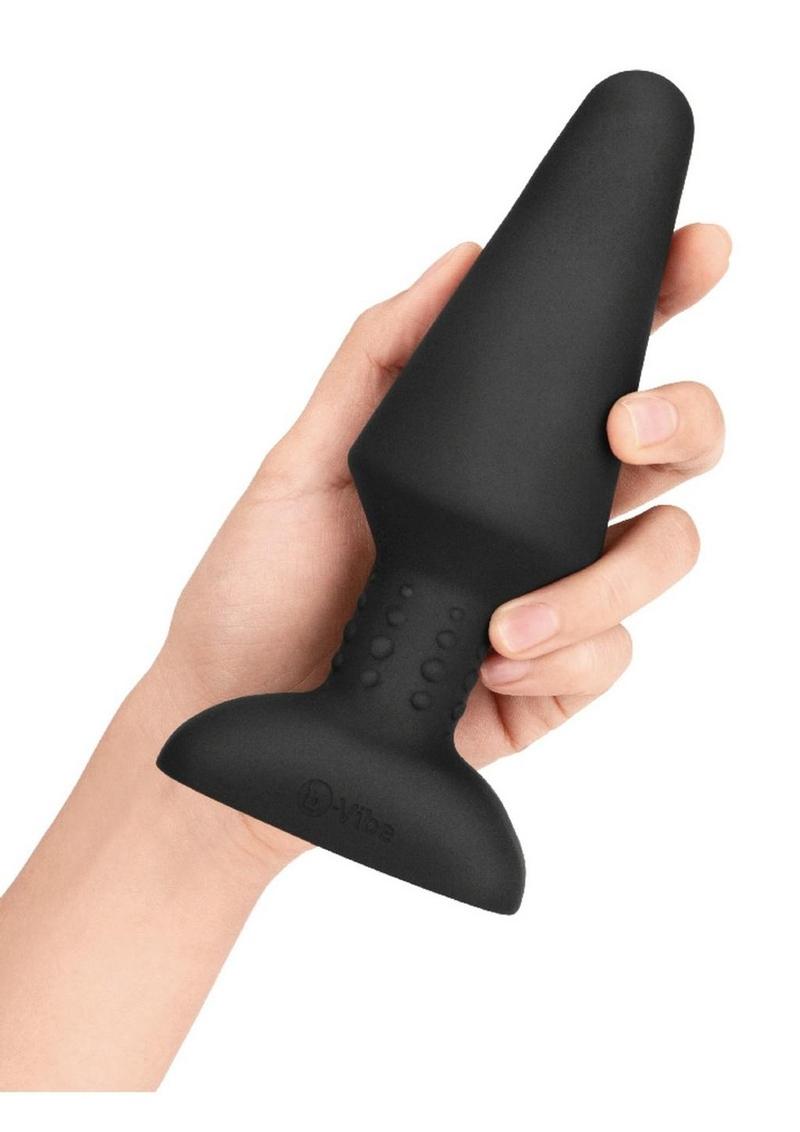 B-Vibe Rimming Plug XL Rechargeable Silicone Anal Plug - Black - XLarge