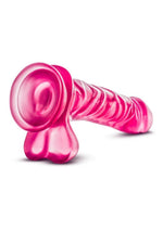 B Yours Basic 8 Dildo with Balls - Pink - 9in