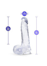 B Yours Plus Rock N' Roll Realistic Dildo with Balls - Clear - 8in