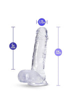 B Yours Plus Rock N' Roll Realistic Dildo with Balls - Clear - 7.25in