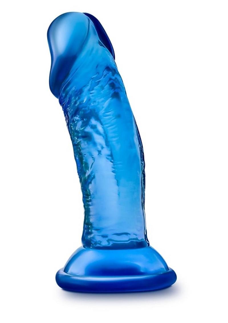 B Yours Sweet N' Small Dildo with Suction Cup - Blue - 4.5in