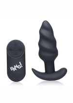 Bang! 21x Vibrating Silicone Rechargeable Swirl Butt Plug with Remote Control