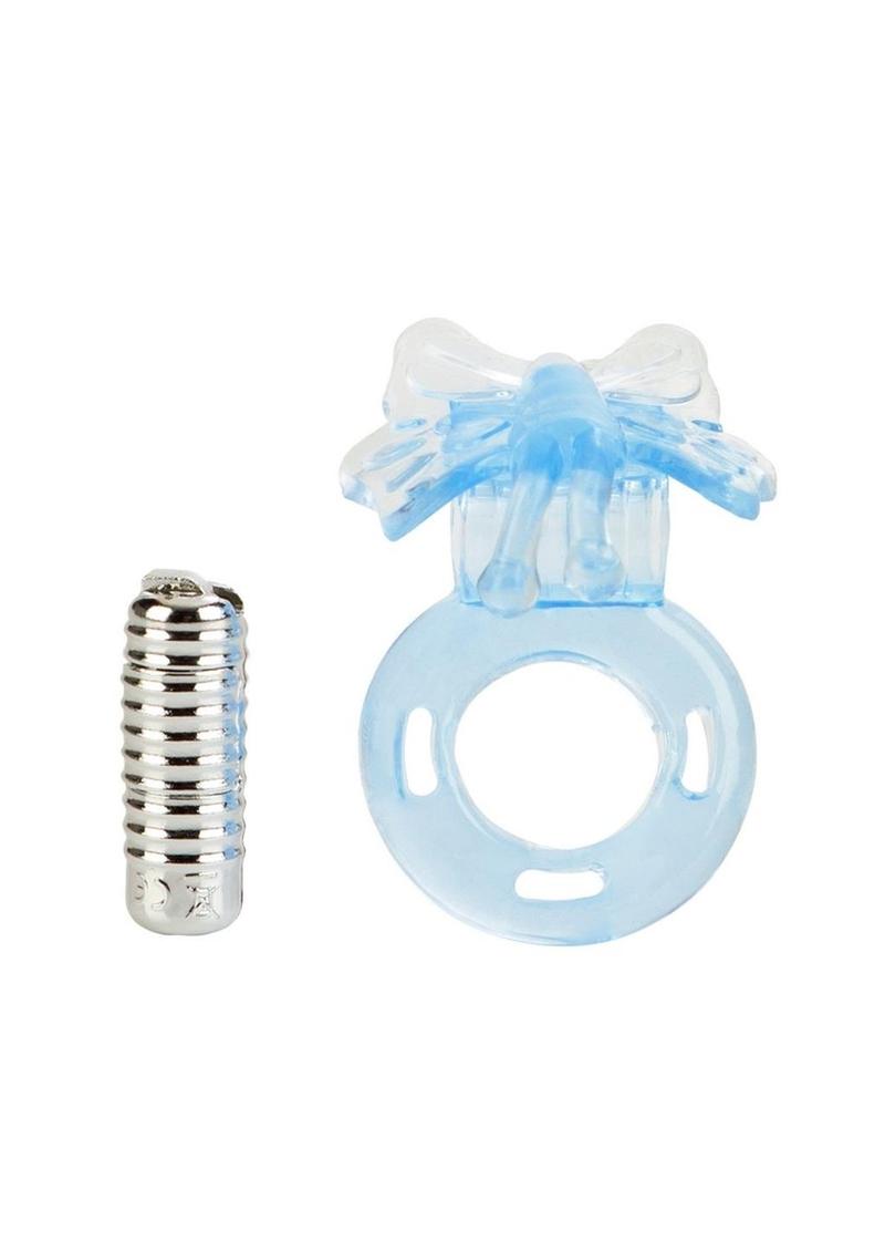 Basic Essentials Butterfly Enhancer Vibrating Cock Ring with Clitoral Stimulation