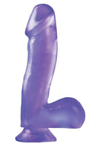 Basix Rubber Works 6.5in Dong with Suction Cup Waterproof - Purple