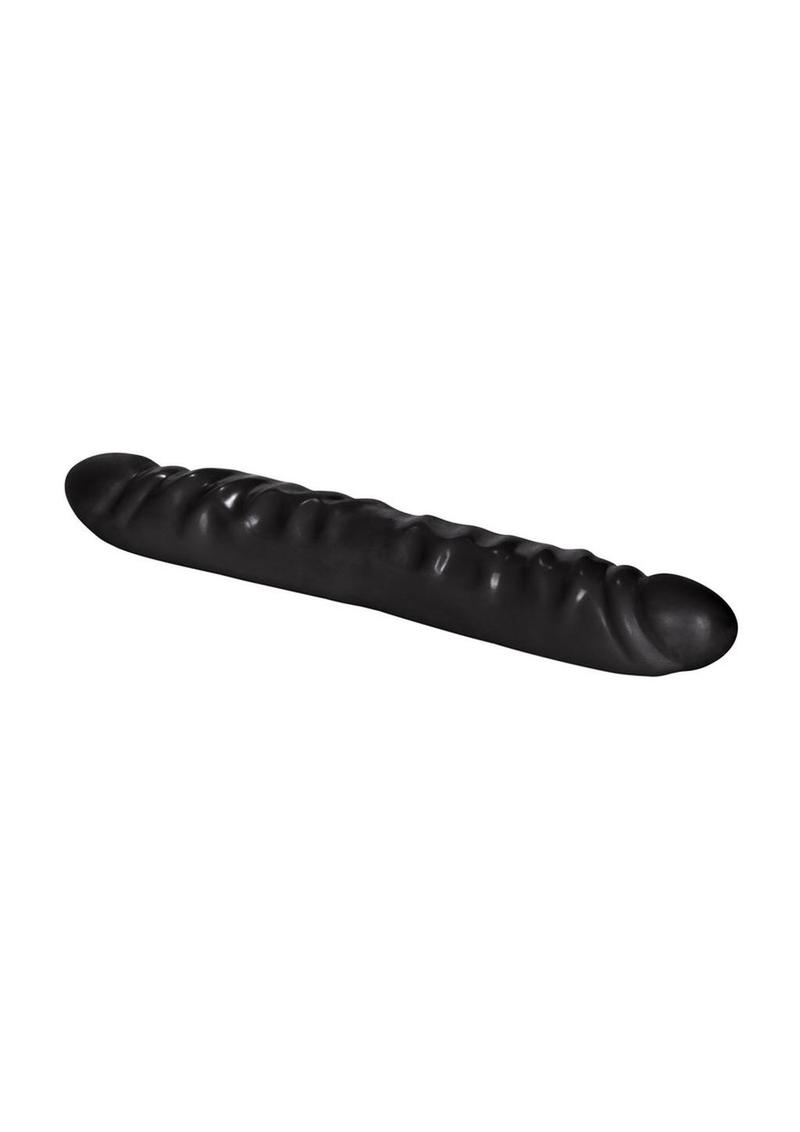 Black Jack Veined Double Dildo - Black - 12in