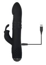 Bodacious Bunny Rechargeable Silicone Rabbit Vibrator - Black