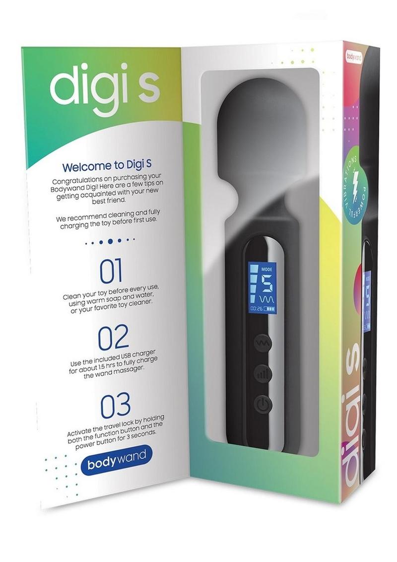 Bodywand Digi S Rechargeable Silicone Mini Massager - Black