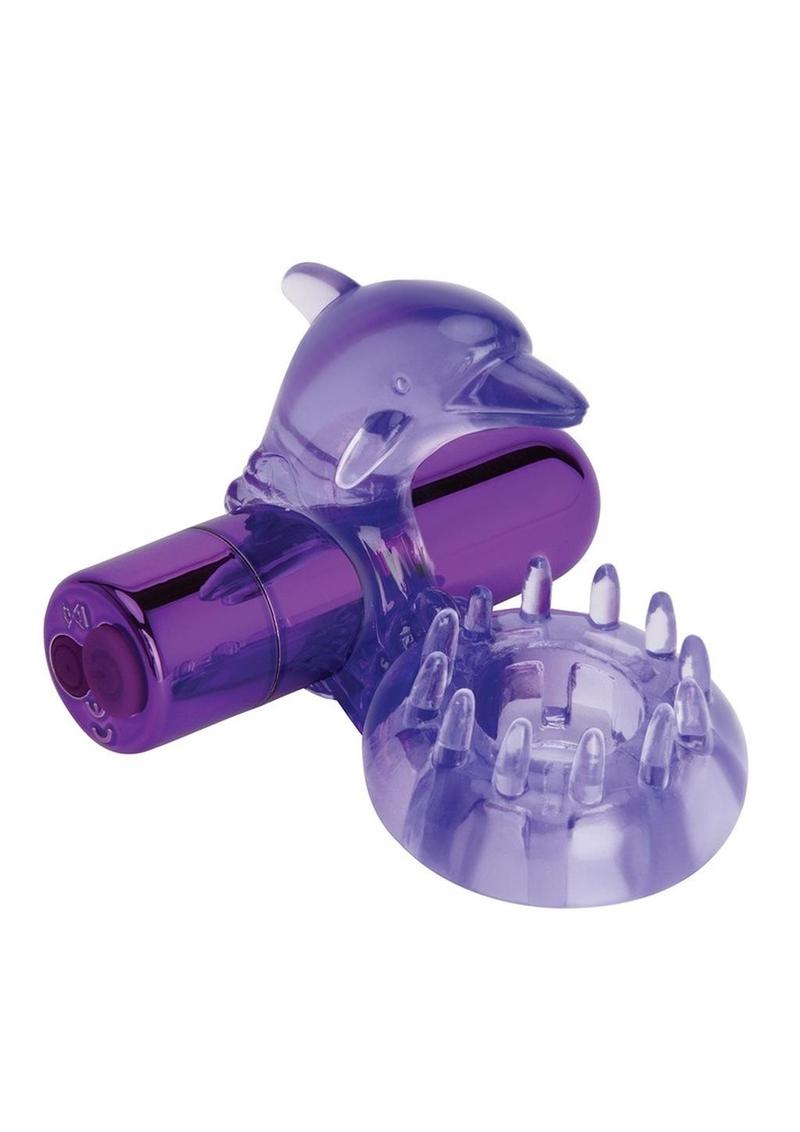 Bodywand Rechargeable Silicone Dancing Dolphin Ring - Purple