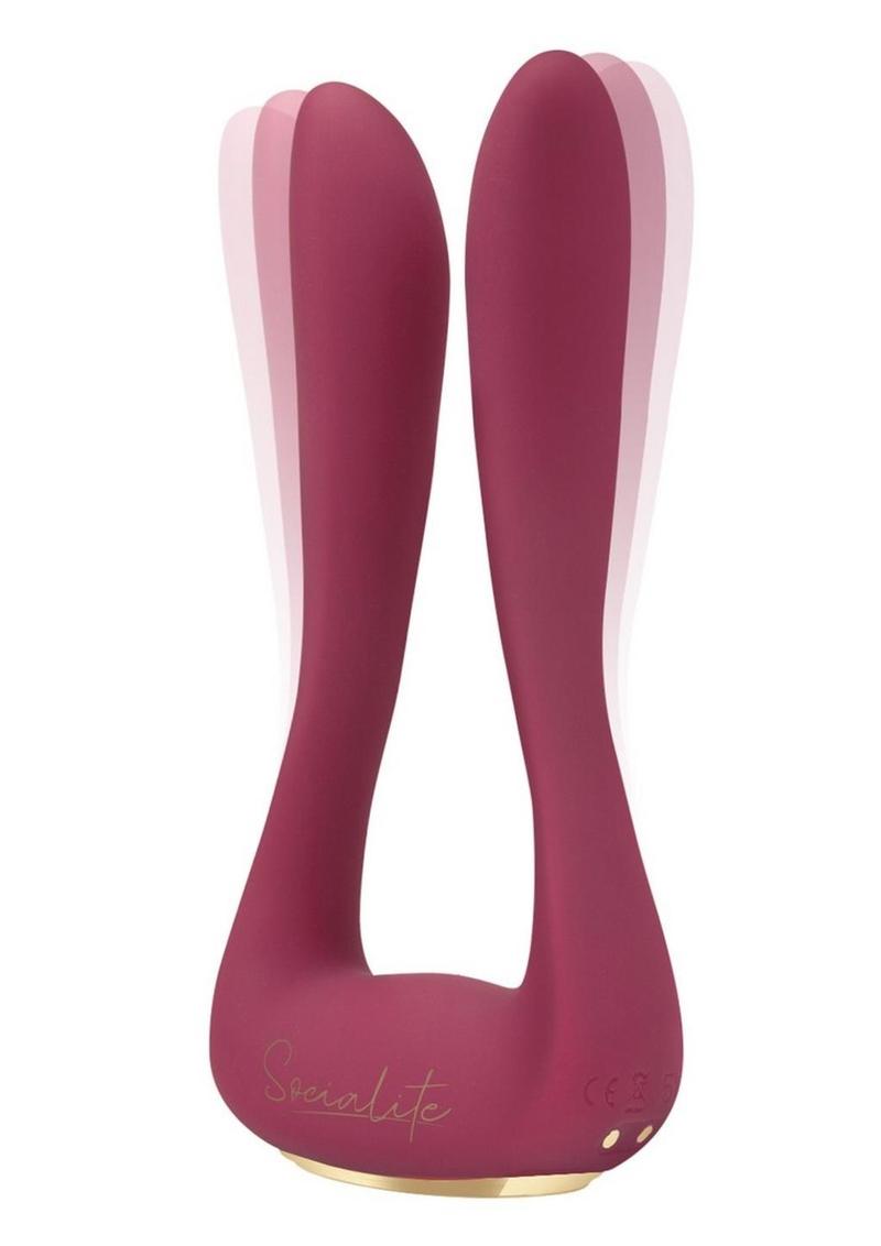 Bodywans Socialite Marquis Rechargeable Silicone DP Vibrator - Pink