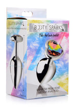 Booty Sparks Rainbow Prism Heart Anal Plug - Multicolor - Medium