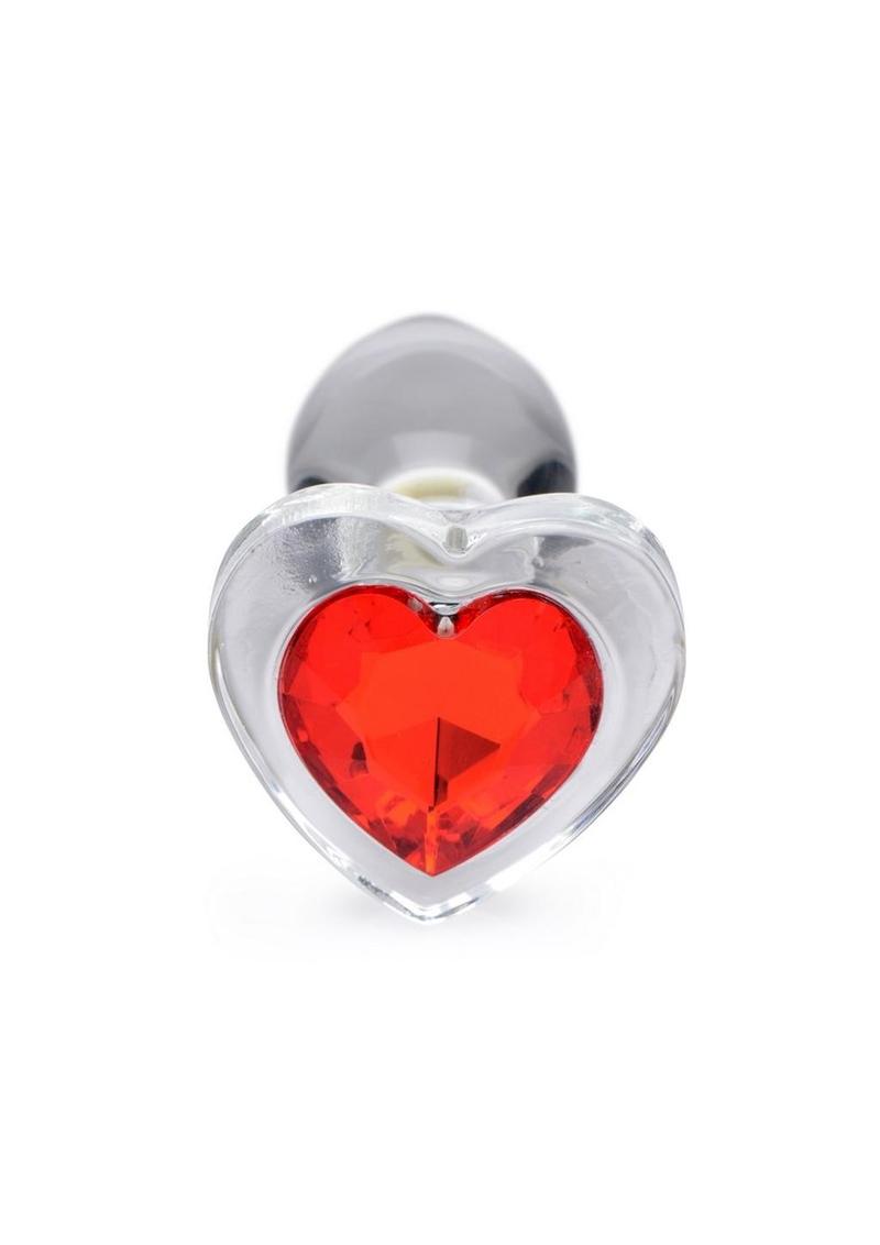 Booty Sparks Red Heart Glass Anal Plug