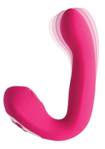 Buck Wild Rechargeable Silicone Dual Massager with Clitoral Stimulation - Pink