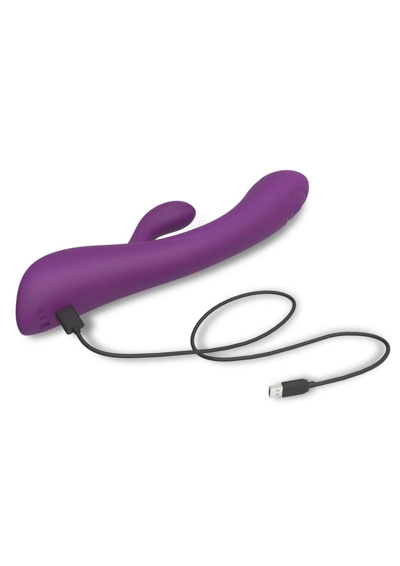 Bunny and Clyde Rechargeable Silicone Rabbit Vibrator - Purple/Purple Rain