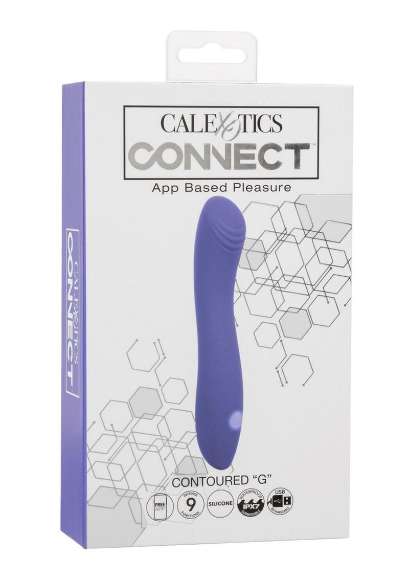 Calexotics Connect Contoured G Rechargeable Silicone App Compatible G-Spot Vibrator with Remote