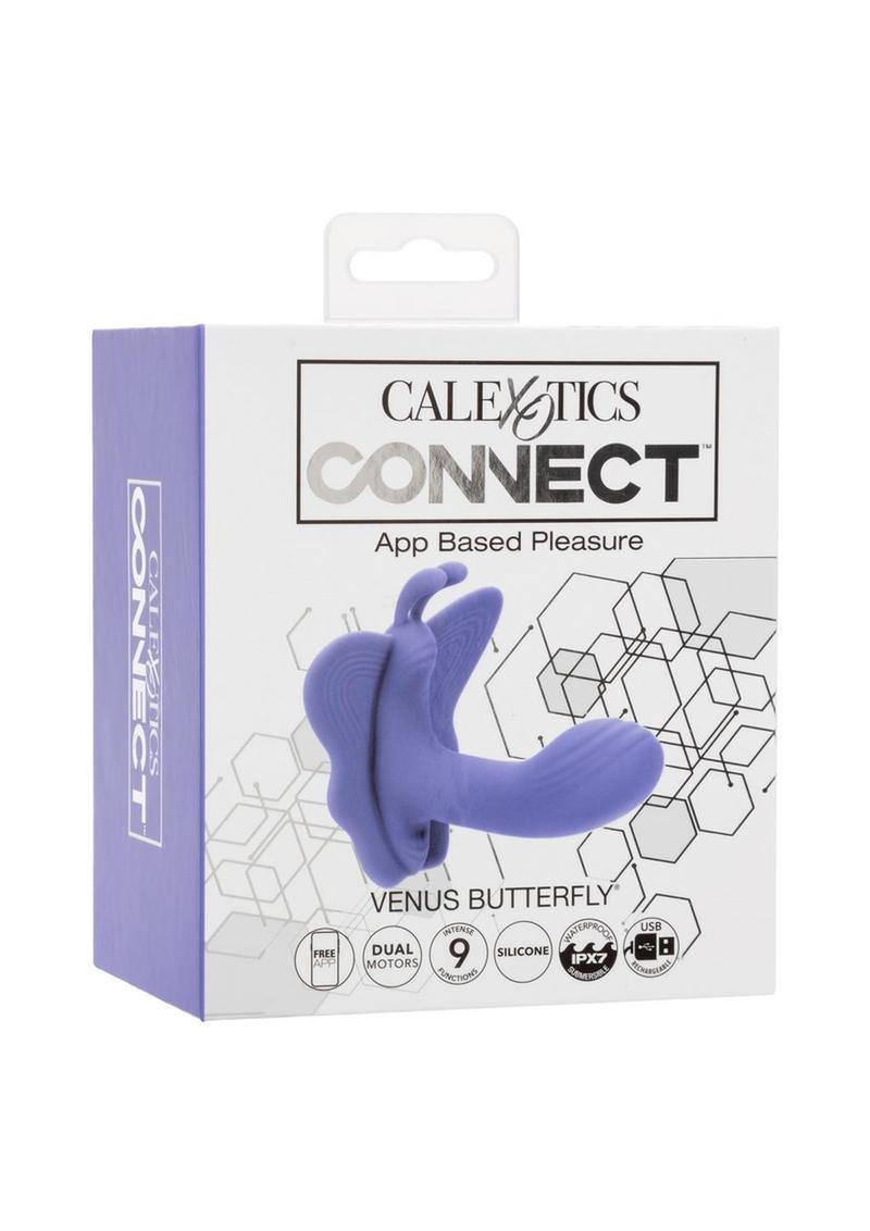 Calexotics Connect Venus Butterfly Rechargeable Silicone App Compatible Stimulator with Remote