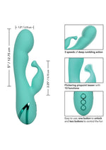 California Dreaming Tahoe Temptation Silicone Rechargeable Rabbit Vibrator - Green