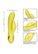 California Dreaming Venice Vixen Silicone USB Rechargeable Multifunction Vibrator Waterproof - Yellow