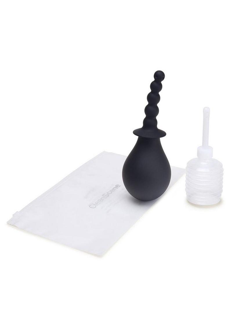 Cleanscene Soft Squeeze Beaded Anal Douche Set with Flared Base