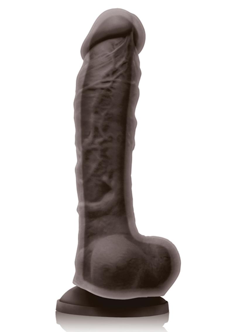 Colours Dual Density Silicone Dildo - Chocolate - 8in