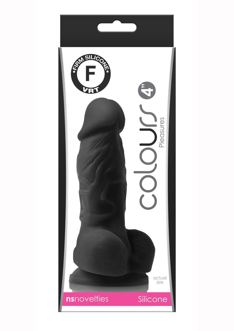 Colours Pleasure Silicone Dildo - Black - 4in