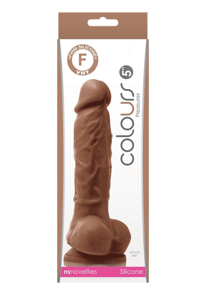 Colours Pleasures Silicone Dildo - Chocolate - 5in