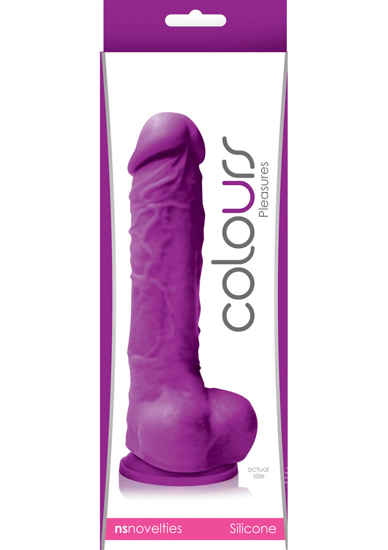 Colours Pleasures Silicone Dildo - Purple - 5in