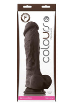 Colours Pleasures Silicone Dildo - Chocolate - 8in